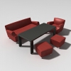 红色桌椅-家居-桌椅-VR/AR模型-3D城