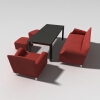 红色桌椅-家居-桌椅-VR/AR模型-3D城