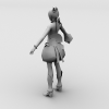 诛仙2 girl时装模型带动作-角色人体-角色-VR/AR模型-3D城
