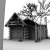 加拿大山庄木头家-建筑-住宅-VR/AR模型-3D城