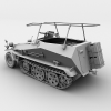 二战德国Sdkfz250无线电指挥车-VR/AR模型-3D城