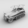 二战德国Sdkfz250无线电指挥车-VR/AR模型-3D城