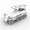 二战德国Sdkfz250无线电指挥车-VR/AR模型-3D城