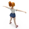 女孩-角色人体-角色-VR/AR模型-3D城