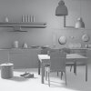 明亮的厨房跟餐厅-建筑-厨房-VR/AR模型-3D城