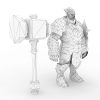 神魔大陆漂亮的盔甲战士-角色人体-角色-VR/AR模型-3D城