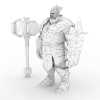 神魔大陆漂亮的盔甲战士-角色人体-角色-VR/AR模型-3D城