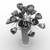 玫瑰花瓶-动植物-盆栽-VR/AR模型-3D城