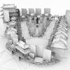 中式仿古街-建筑-基础设施-VR/AR模型-3D城