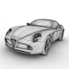 阿尔法罗密欧8C Competizione-汽车-家用汽车-VR/AR模型-3D城