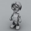 卡通戴眼镜的小男孩-角色人体-小孩-VR/AR模型-3D城