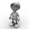 卡通戴眼镜的小男孩-角色人体-小孩-VR/AR模型-3D城