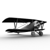 双翼飞机-飞机-VR/AR模型-3D城