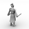 精英西夏黑黄纹衣武士-角色人体-角色-VR/AR模型-3D城