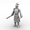 精英西夏黑黄纹衣武士-角色人体-角色-VR/AR模型-3D城