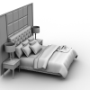 双人床-建筑-卧室-VR/AR模型-3D城