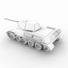T34-85坦克-汽车-军事汽车-VR/AR模型-3D城