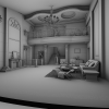 室内的维多利亚式的客厅-建筑-客厅-VR/AR模型-3D城