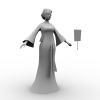 赤壁中年女人-角色人体-角色-VR/AR模型-3D城