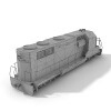 火车头-汽车-火车-VR/AR模型-3D城