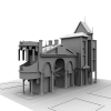 复古城堡小楼-建筑-古建筑-VR/AR模型-3D城
