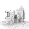 复古城堡小楼-建筑-古建筑-VR/AR模型-3D城