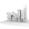复古城堡小楼-建筑-古建筑-VR/AR模型-3D城