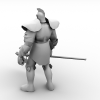 战士-角色人体-角色-VR/AR模型-3D城