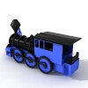 火车头-汽车-火车-VR/AR模型-3D城