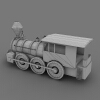 火车头-汽车-火车-VR/AR模型-3D城