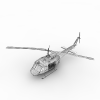 UH-1H战斗直升机-飞机-直升机-VR/AR模型-3D城