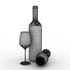 瓶子和杯子-文体生活-饮料-VR/AR模型-3D城