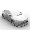 三菱 Lancer Evolution 10 运动轿车3ds Max Model-汽车-家用汽车-VR/AR模型-3D城