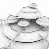 喷泉-建筑-科幻-VR/AR模型-3D城