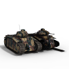 Char B1重型坦克-汽车-军事汽车-VR/AR模型-3D城