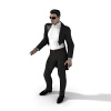 穿黑西服的中年男子-角色人体-男人-VR/AR模型-3D城