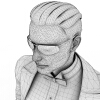 穿黑西服的中年男子-角色人体-男人-VR/AR模型-3D城