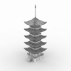 Asian Tower-建筑-古建筑-VR/AR模型-3D城