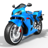 蓝色机车-汽车-摩托车-VR/AR模型-3D城