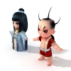 男孩女孩-角色人体-角色-VR/AR模型-3D城