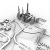 city islands城市-建筑-科幻-VR/AR模型-3D城