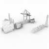 装卸基地-建筑-厂房-VR/AR模型-3D城