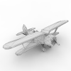 二战俄制战斗机Polikarpov I 15-飞机-军事飞机-VR/AR模型-3D城