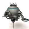 太空站-建筑-科幻-VR/AR模型-3D城