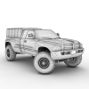 道奇ARMY车道奇军用卡车-汽车-重型车-VR/AR模型-3D城