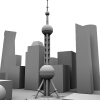 上海东方明珠电视塔-建筑-基础设施-VR/AR模型-3D城