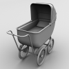 婴儿车-文体生活-日用品-VR/AR模型-3D城