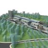 商业建筑鸟瞰-建筑-办公-VR/AR模型-3D城