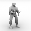 部队军人-角色人体-男人-VR/AR模型-3D城