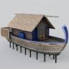 马尔代夫海上特色酒店-多尼船水屋-建筑-办公-VR/AR模型-3D城